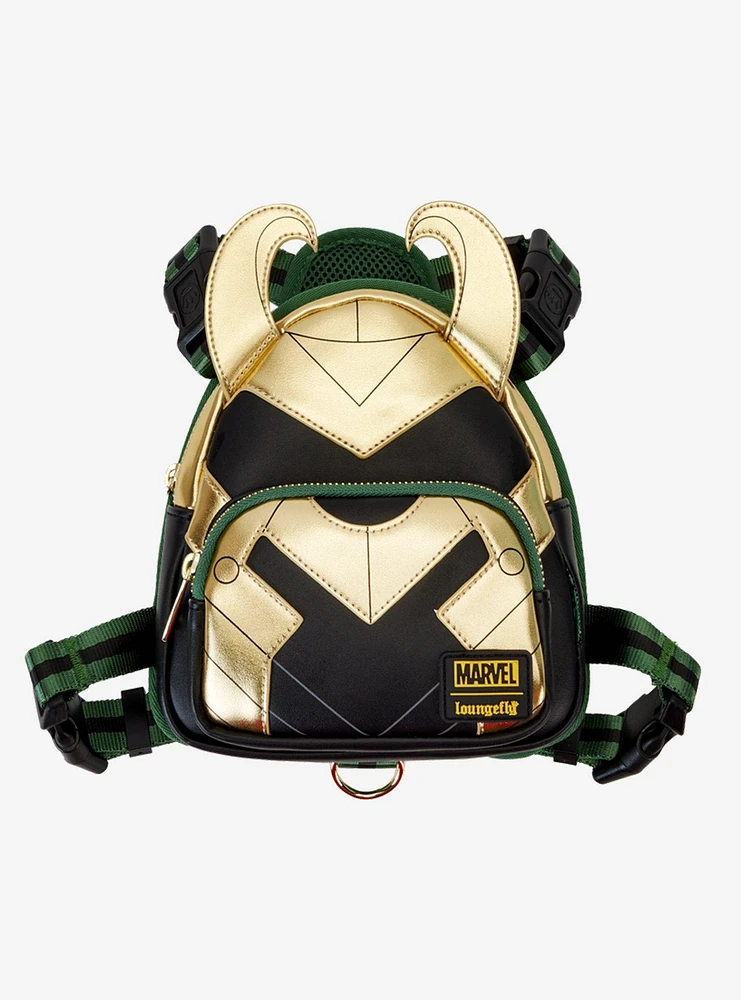 Loungefly Marvel Loki Helmet Figural Mini Backpack Small Dog Harness