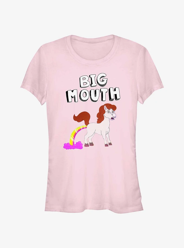 Big Mouth Horse Rainbow With Girls T-Shirt