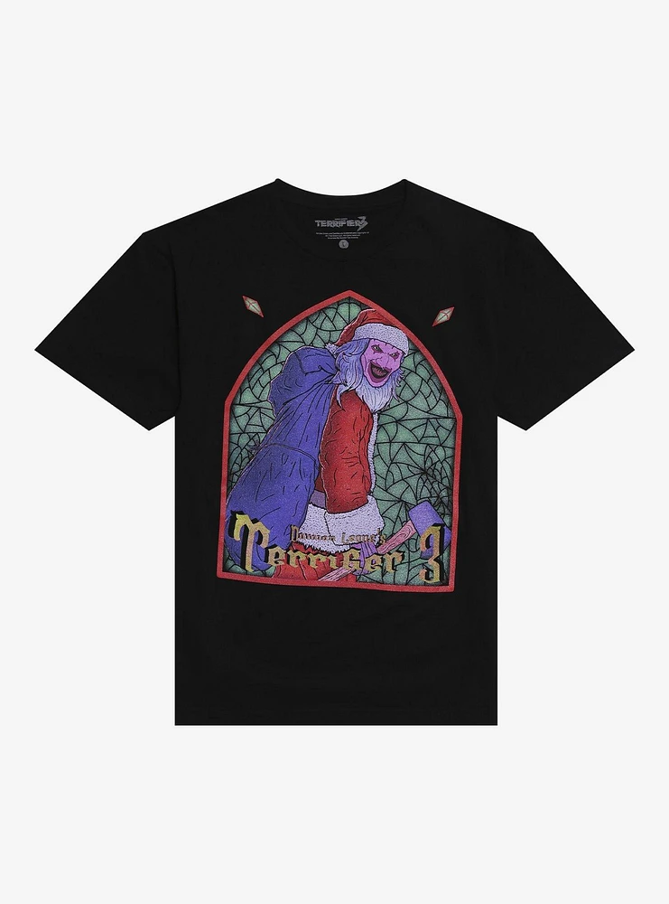 Terrifier Art The Clown Santa Stained Glass T-Shirt