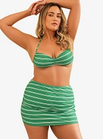 Dippin' Daisy's Lucky Swim Mini Length Skirt Green Moto Stripe