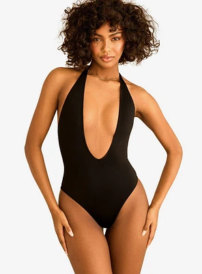 Dippin' Daisy's Cheryl Low Cut V-Neck Swim One Piece Black