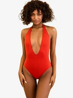 Dippin' Daisy's Cheryl Low Cut V-Neck Swim One Piece Poppy