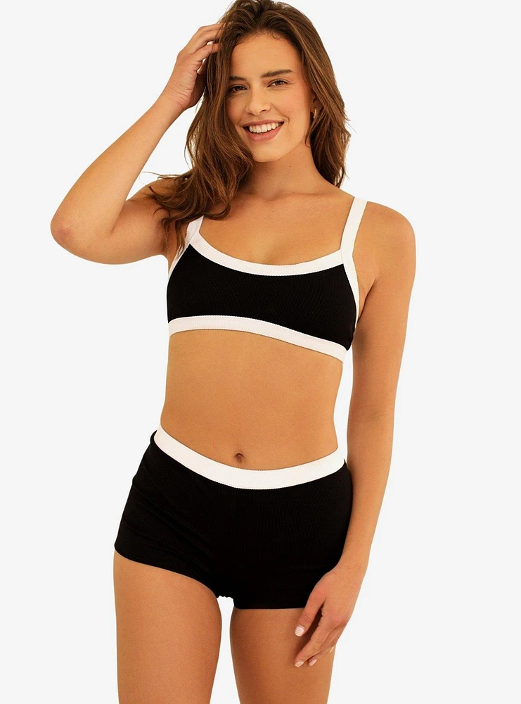 Dippin' Daisy's Kelly Bandeau Swim Top Black Rib