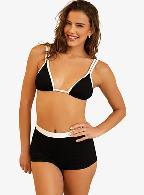 Dippin' Daisy's Billy Double Strap Swim Top Black Rib