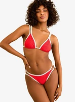 Dippin' Daisy's Billy Double Strap Swim Top Poppy White Rib