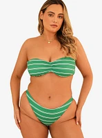 Dippin' Daisy's Nocturnal Cheeky Swim Bottom Green Moto Stripe