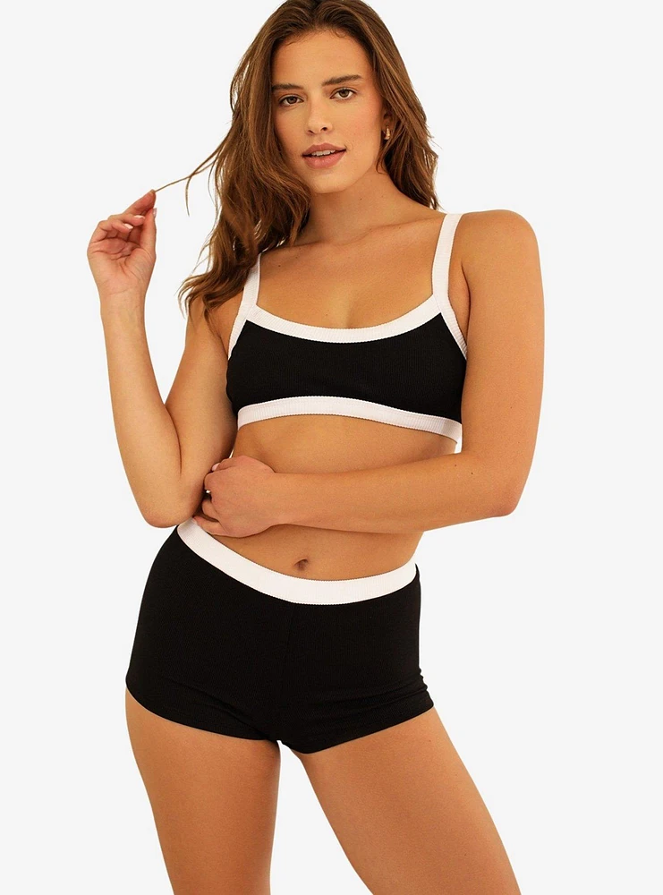 Dippin' Daisy's Farrah Elastic Waist Booty Short Black Rib