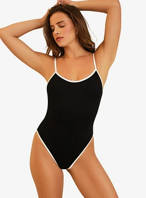 Dippin' Daisy's Star Scoop Neckline Swim One Piece Black Rib