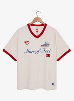 DC Comics Superman Man of Steel Embroidered Ringer V-Neck T-Shirt - BoxLunch Exclusive