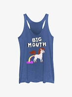 Big Mouth Horse Rnbw W Logo Girls Raw Edge Tank