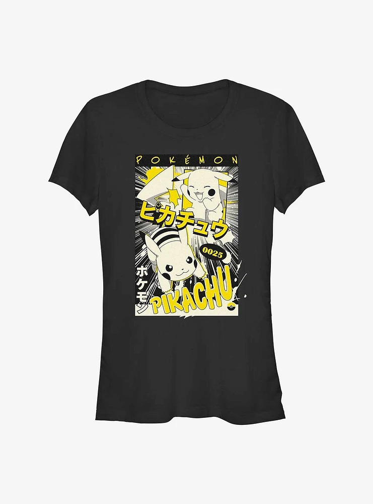 Pokemon Poster Pikachu Manga Girls T-Shirt