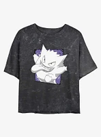 Pokemon Gengar Passing Through Girls Mineral Wash Crop T-Shirt