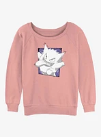 Pokemon Gengar Passing Through Girls Slouchy Sweatshirt