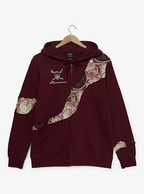 Disney Pirates of the Caribbean Patchwork Treasure Map Zippered Hoodie - BoxLunch Exclusive