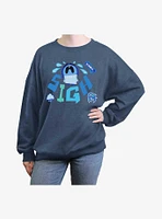 Disney Pixar Inside Out 2 Bummer Sigh Womens Oversized Sweatshirt