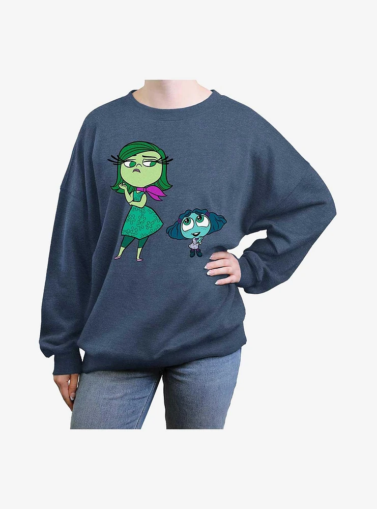 Disney Pixar Inside Out 2 Cute Envy And Disgust Womens Oversized Sweatshirt