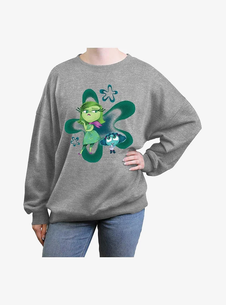 Disney Pixar Inside Out 2 Envy And Disgust Womens Oversized Sweatshirt