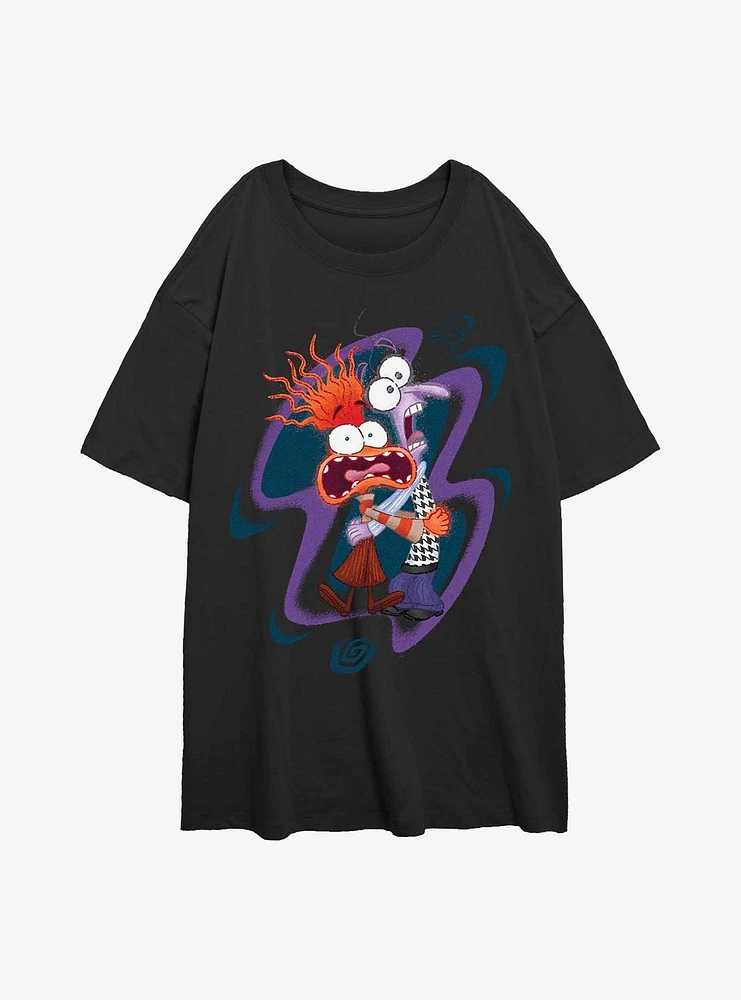 Disney Pixar Inside Out 2 Fear And Anxiety Womens Oversized T-Shirt