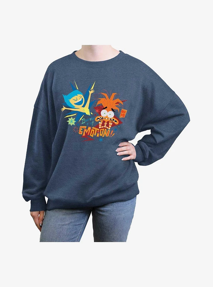 Disney Pixar Inside Out 2 Bursts Of Emotion Womens Oversized Sweatshirt