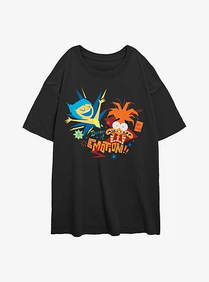 Disney Pixar Inside Out 2 Bursts Of Emotion Womens Oversized T-Shirt