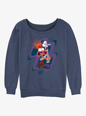 Disney Pixar Inside Out 2 Fear And Anxiety Womens Slouchy Sweatshirt