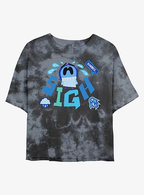 Disney Pixar Inside Out 2 Bummer Sigh Womens Tie-Dye Crop T-Shirt