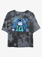 Disney Pixar Inside Out 2 Bummer Sigh Womens Tie-Dye Crop T-Shirt