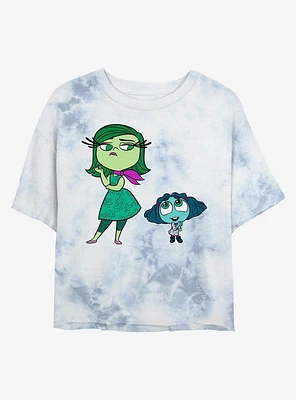 Disney Pixar Inside Out 2 Cute Envy And Disgust Womens Tie-Dye Crop T-Shirt