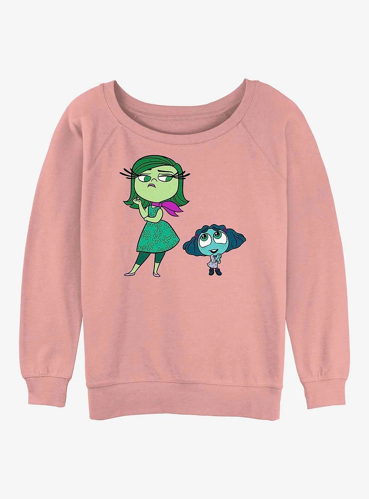 Disney Pixar Inside Out 2 Cute Envy And Disgust Womens Slouchy Sweatshirt