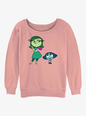 Disney Pixar Inside Out 2 Cute Envy And Disgust Womens Slouchy Sweatshirt