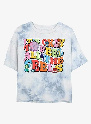 Disney Pixar Inside Out 2 Feel Everything Womens Tie-Dye Crop T-Shirt