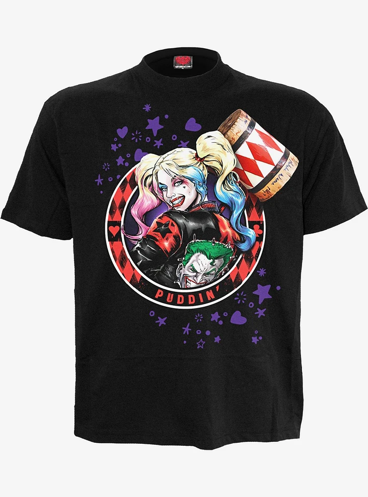 Spiral Harley Quinn Puddin' Front Print T-Shirt