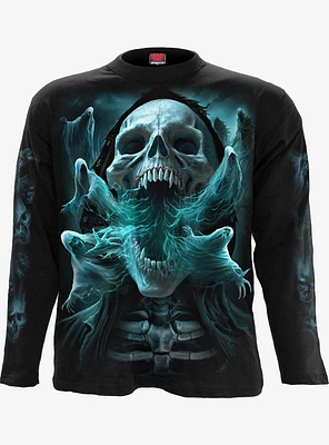 Spiral Ghost Skull Long Sleeve T-Shirt