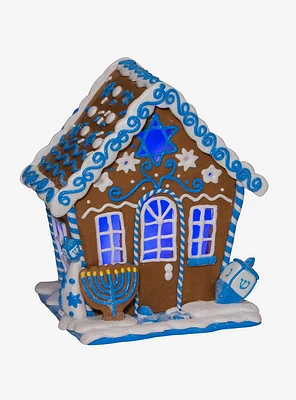 Hanukkah LED Gingerbread House Tablepiece