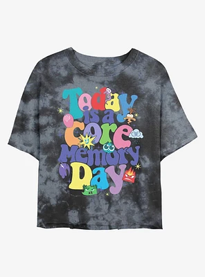 Disney Pixar Inside Out 2 Core Memory Day Girls Tie-Dye Crop T-Shirt