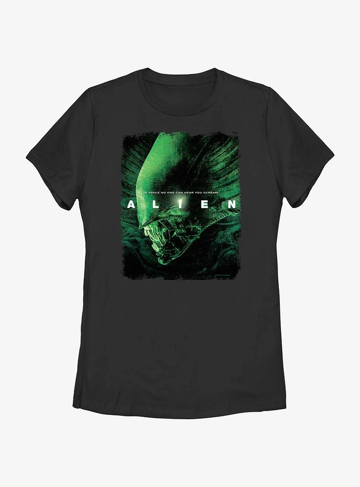 Alien Green Mouth Womens T-Shirt