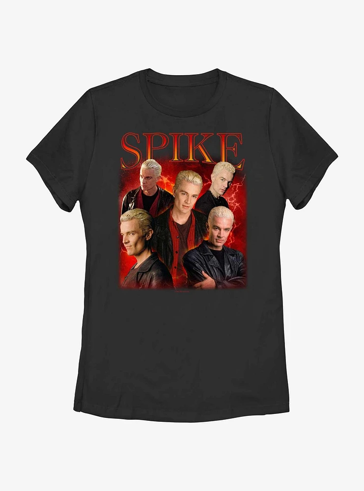 Buffy The Vampire Slayer Spike Y2K Montage Womens T-Shirt