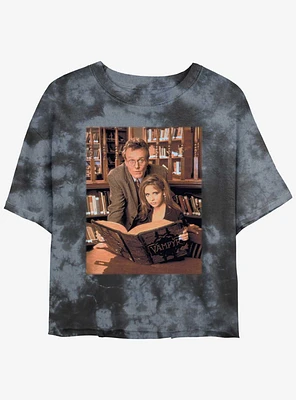 Buffy The Vampire Slayer Book Tie Dye Crop Womens T-Shirt