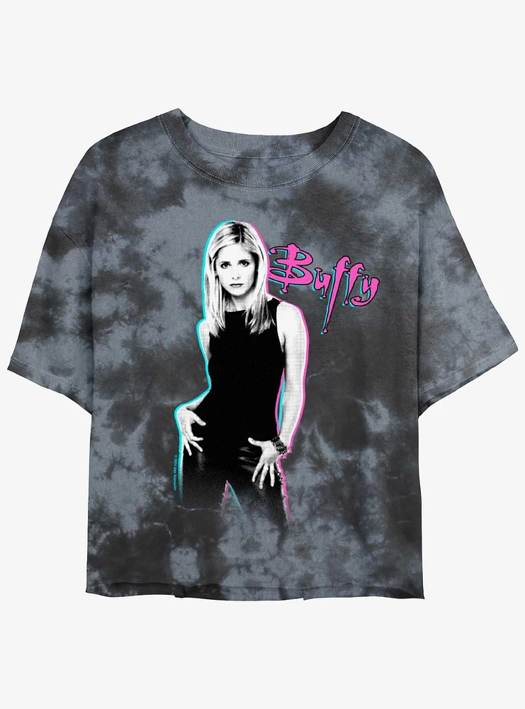 Buffy The Vampire Slayer Retro Tie Dye Crop Womens T-Shirt