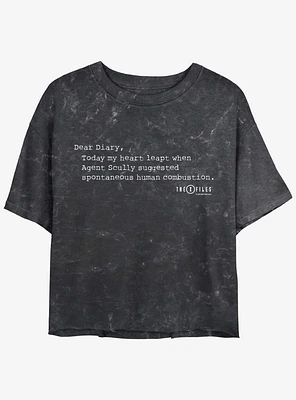 X-Files Dear Diary Mineral Wash Womens Crop T-Shirt