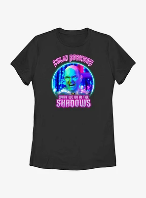 What We Do The Shadows Neon Colin Lockup Womens T-Shirt