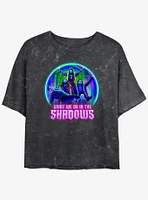 What We Do The Shadows Neon Group Lockup Mineral Wash Womens Crop T-Shirt