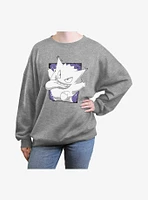 Pokemon Gengar Passing Through Girls Oversized Sweatshirt