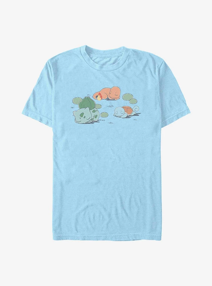 Pokemon Bulbasaur Charmander Squirtle Napping T-Shirt