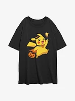 Pokemon Pikachu D Wizard Girls Oversized T-Shirt