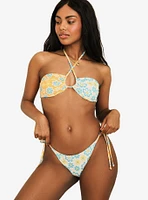 Dippin' Daisy's Amalfi String Tie Bandeau Swim Top Honey Suckle/Sunkissed