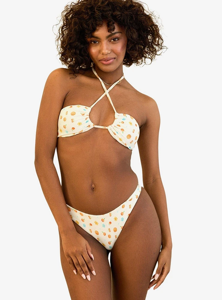 Dippin' Daisy's Amalfi String Tie Bandeau Swim Top Clementine