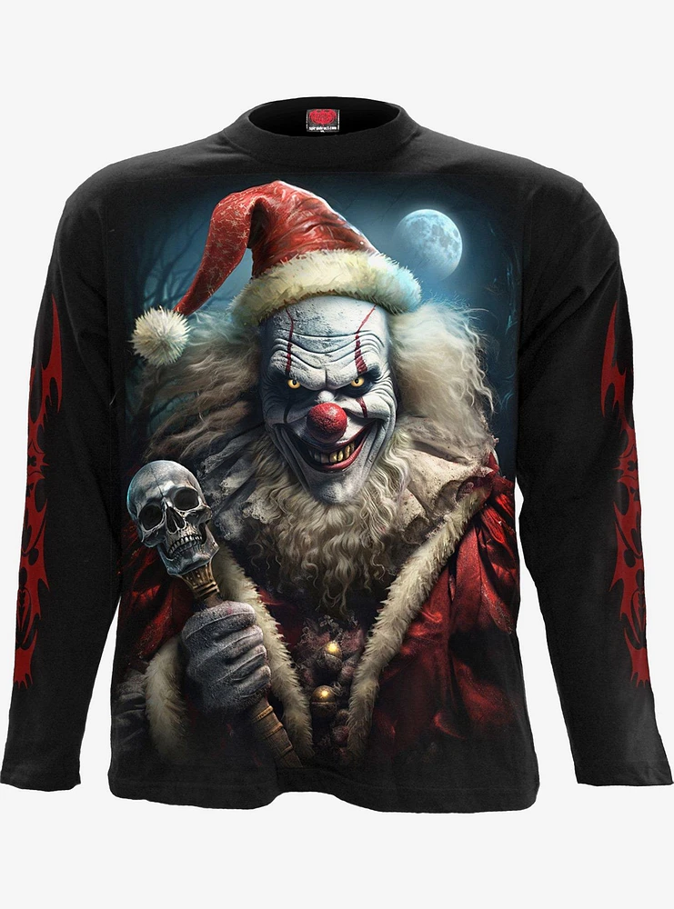 Spiral Santa Clown Long Sleeve T-Shirt