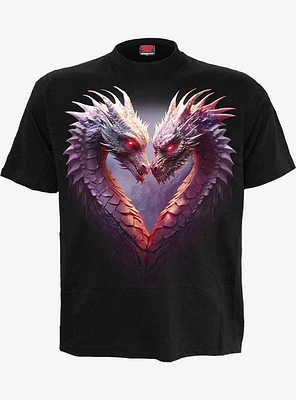 Spiral Heart of Dragons Front Print T-Shirt