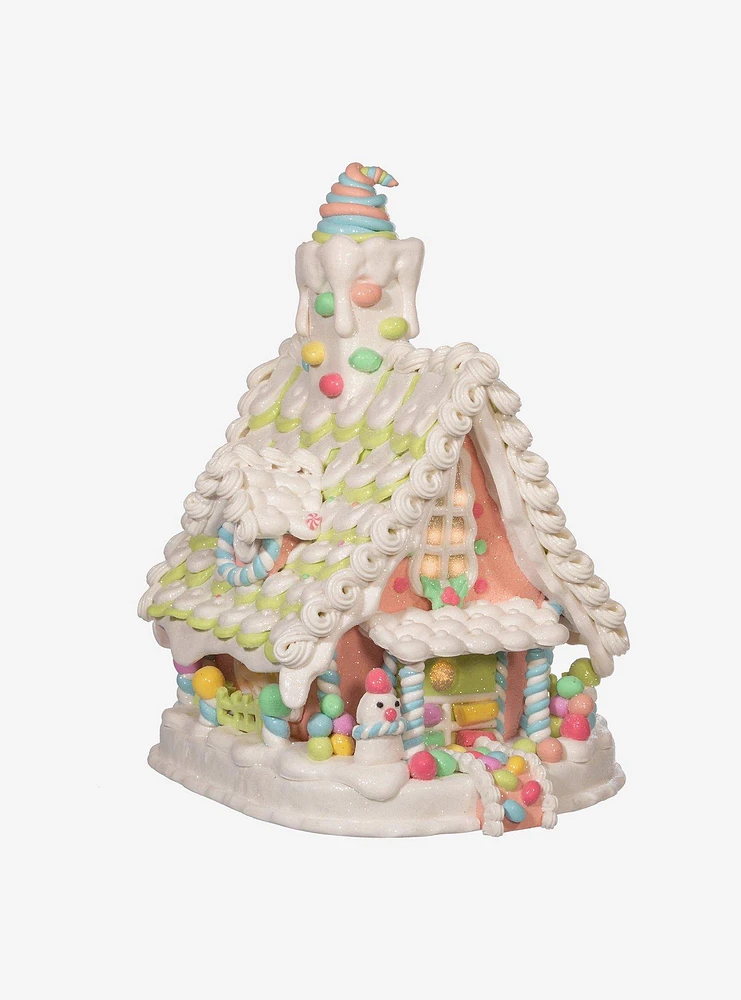 Pastel Light Up Gingerbread House Figure